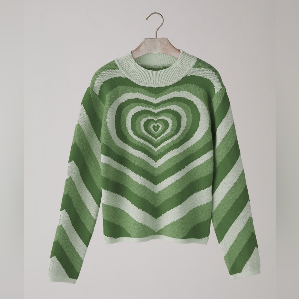 Green Infinity Heart Sweater